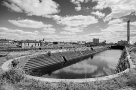 Black and White Photograph of Govan Graving Docks